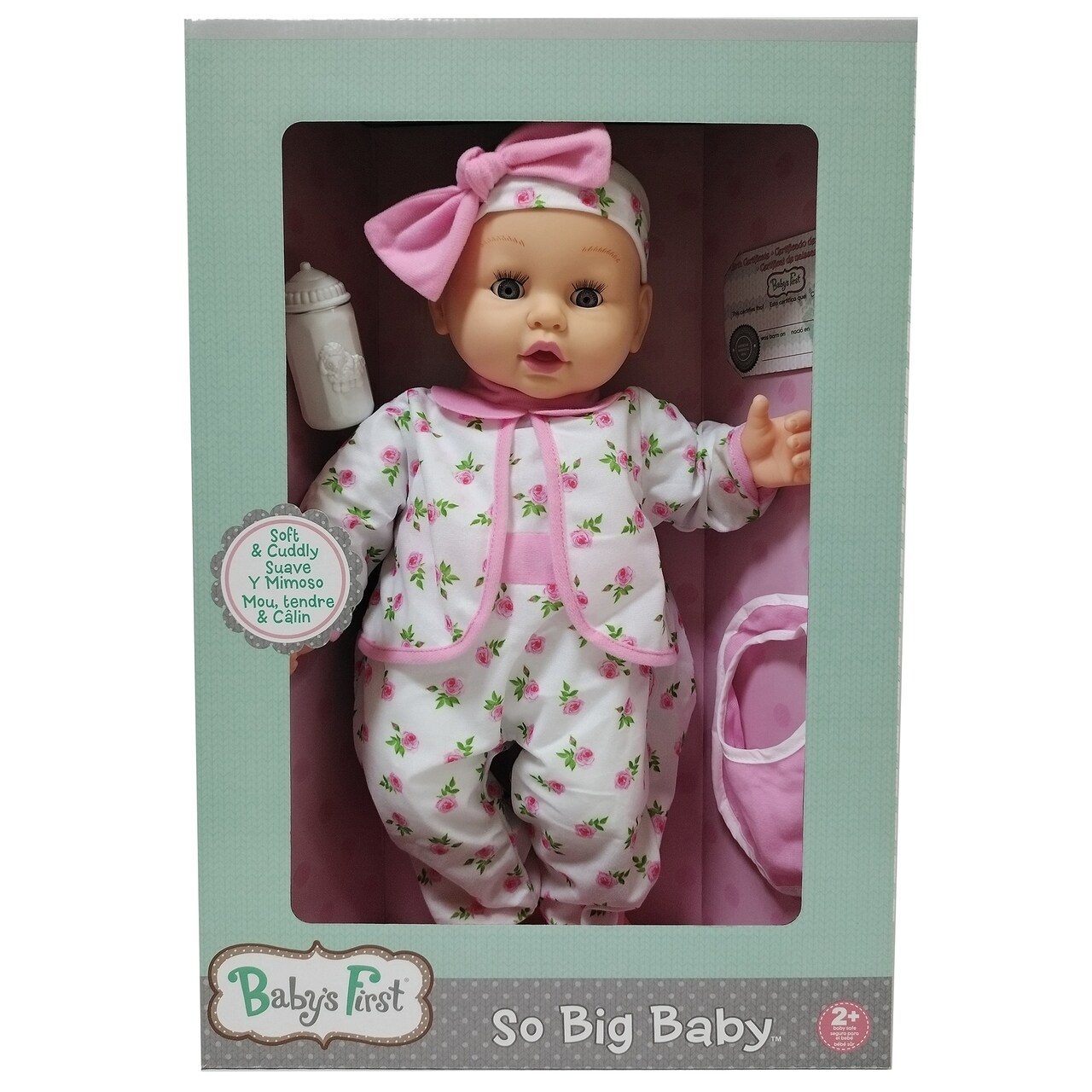 Goldberger Baby's First 19" So Big Baby Baby Doll with White 2 Piece Pajama Outfit